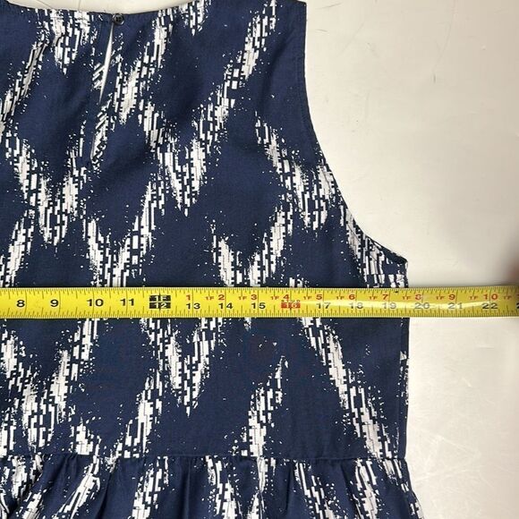 NWT Badgley Mischka Blue & White Printed Midi Length Tent Dress Size: M - Picture 13 of 14